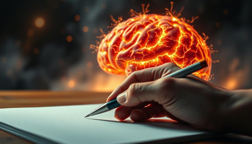 brain activation while writing