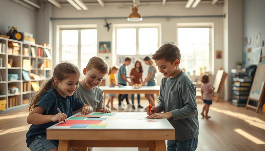 children collaborating creatively children collaborating creatively