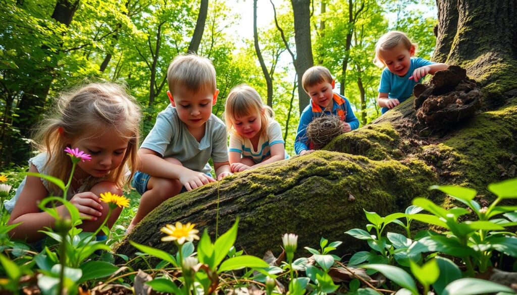 children enjoying outdoor exploration children enjoying outdoor exploration